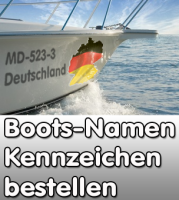 Kennzeichen f&uuml;r Boote als Aufkleber, Bootskennzeichen