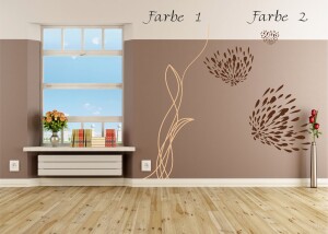 Wandtattoo Floral  zweifarbig