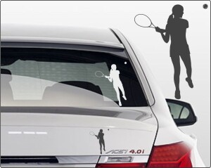 Autoaufkleber Tennisspielerin